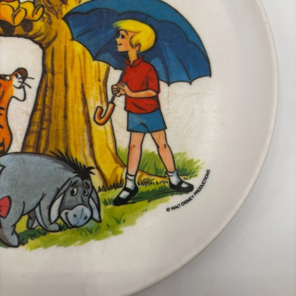 Vintage Walt‎ Disney Winnie the Pooh Plate Tigger Eeyore Christopher Robin 7”
